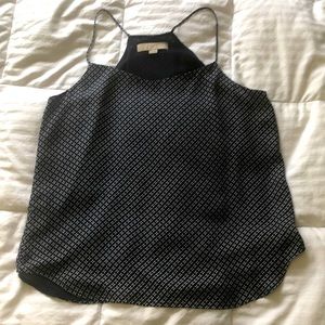 Navy Blue Printed Tank Top